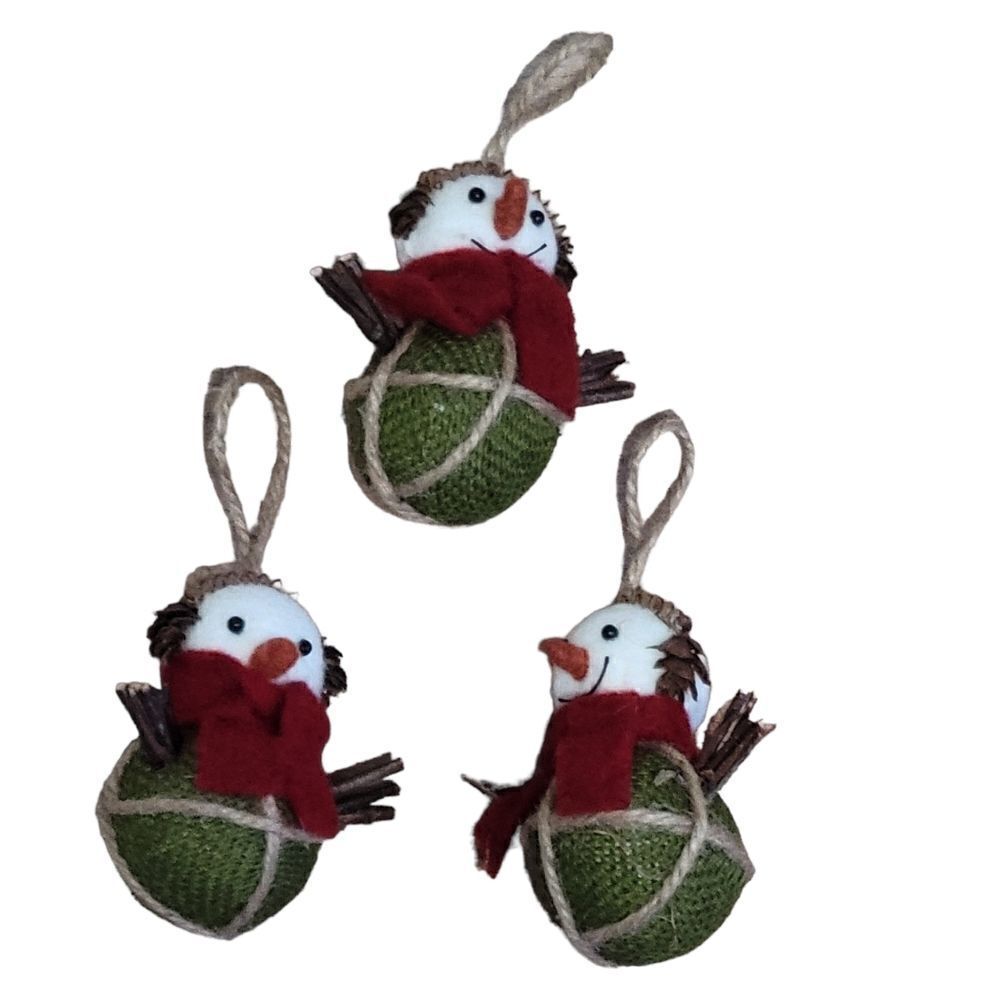 Set of 3 snowman ornaments